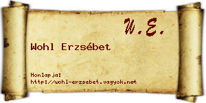 Wohl Erzsébet névjegykártya